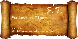 Pankovits Tibor névjegykártya